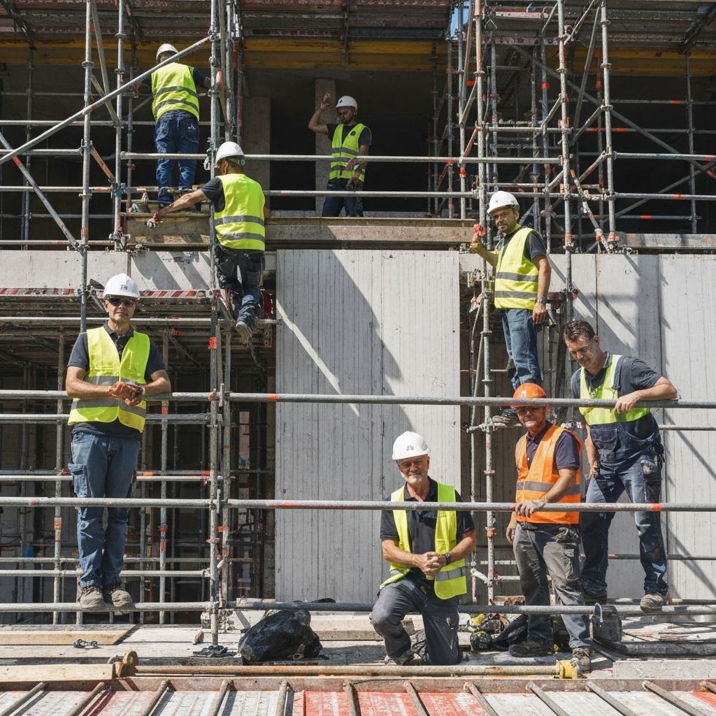 Muncitori constructii pe santier